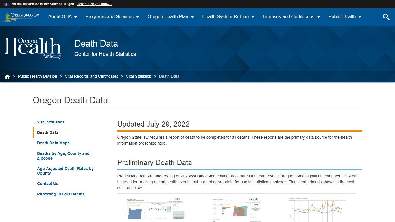 Oregon Health Authority : Oregon Death Data : Death Data ...